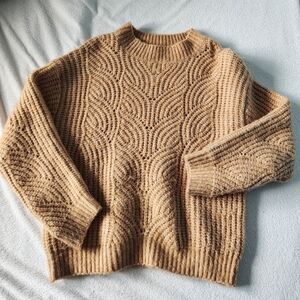 Mango Textured PINK PEACH Beige Sweater S Butter Soft